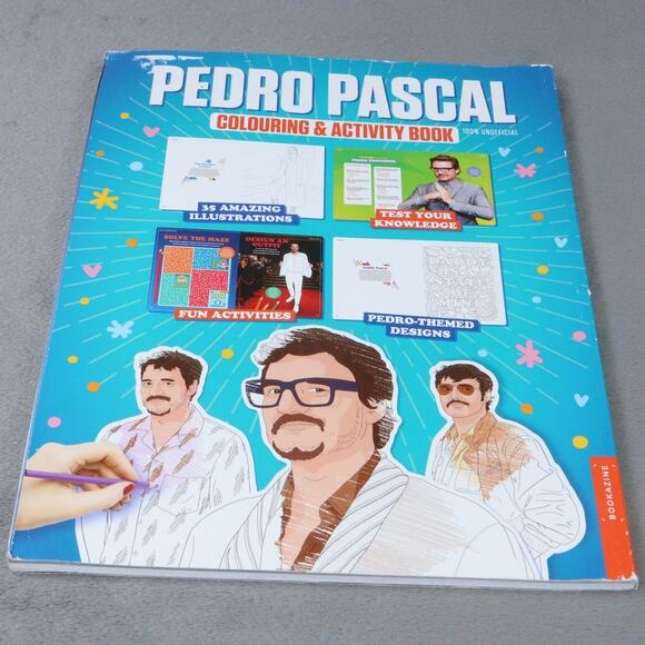 Pedro Pascal Colouring & Activity Book 2024 Illustrations Fun Puzzles & Quizzes - Picture 9 of 10